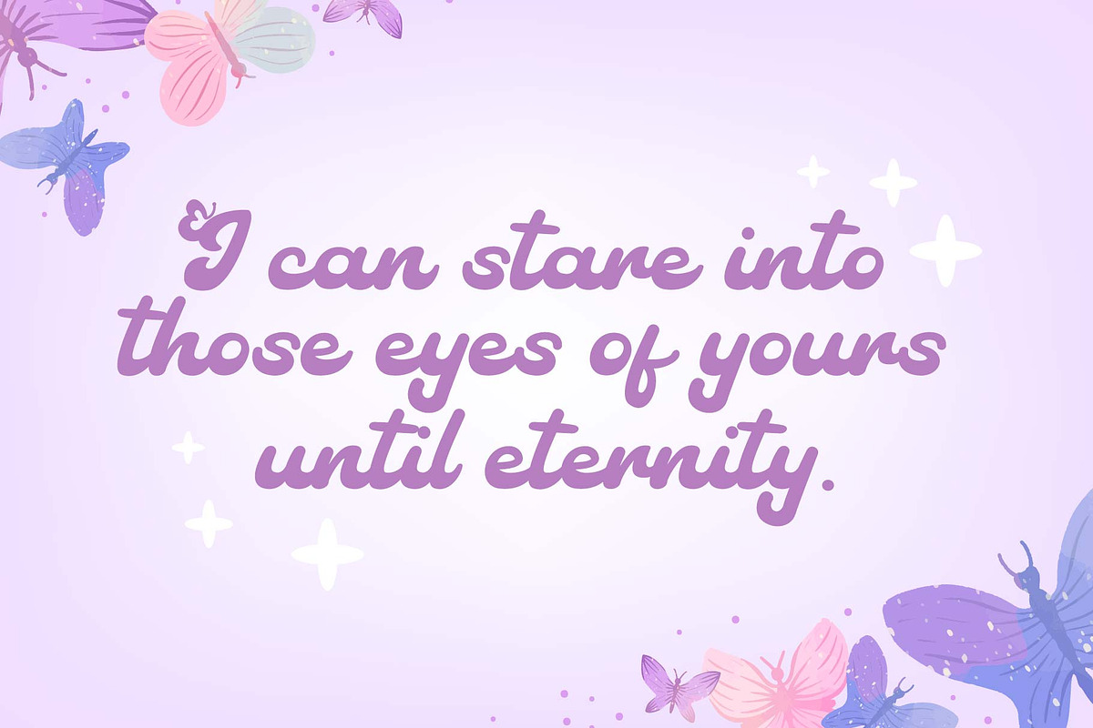 Cute Butterfly - Retro Script Font, a Script Font by Densu Creative (Photo 6 of 9)