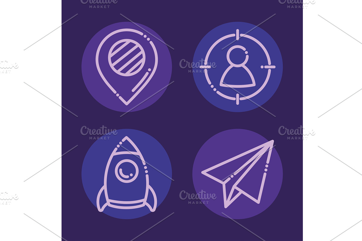 bold business four icons, an Object Illustration by studiogstock