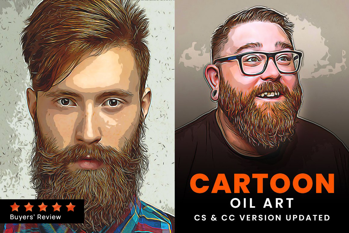 70% SALE! Cartoon Oil Art Painting, an Action Add-On by U_Design (Photo 1 of 9)