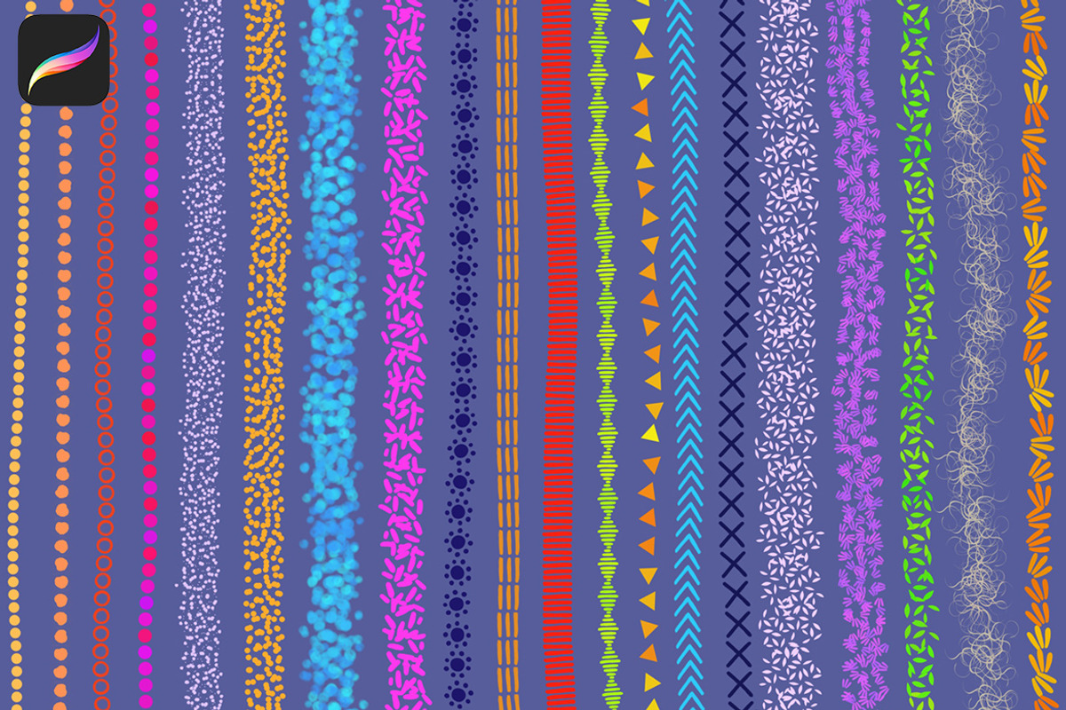 Dots and Lines Procreate Brushes, a Brush Add-On by Mels Brushes (Photo 3 of 3)