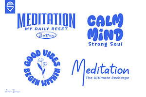 Motivational Meditation Quote Bundle, a Graphic by shaondesigns