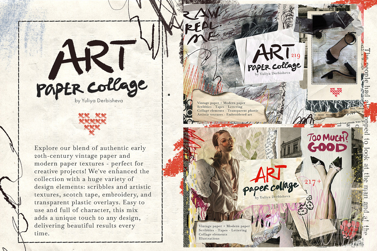 Art Paper Collage Vintage Bundle, an Object Graphic by Yuliya Derbisheva (Photo 2 of 8)