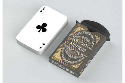 Box with Playing Cards Mockup, a Packaging Mockup by OneVectorStock