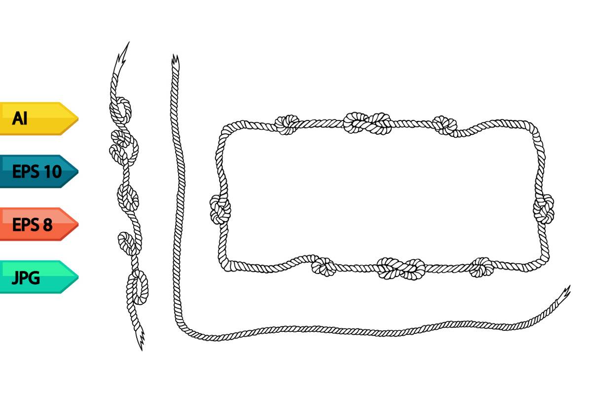 Rope frames and knots vector set, a Pattern Graphic by julia_musdotter (Photo 4 of 11)