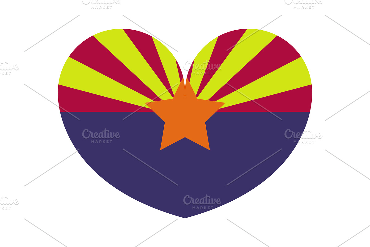 Arizona heart flag, an Illustration by Mark1987