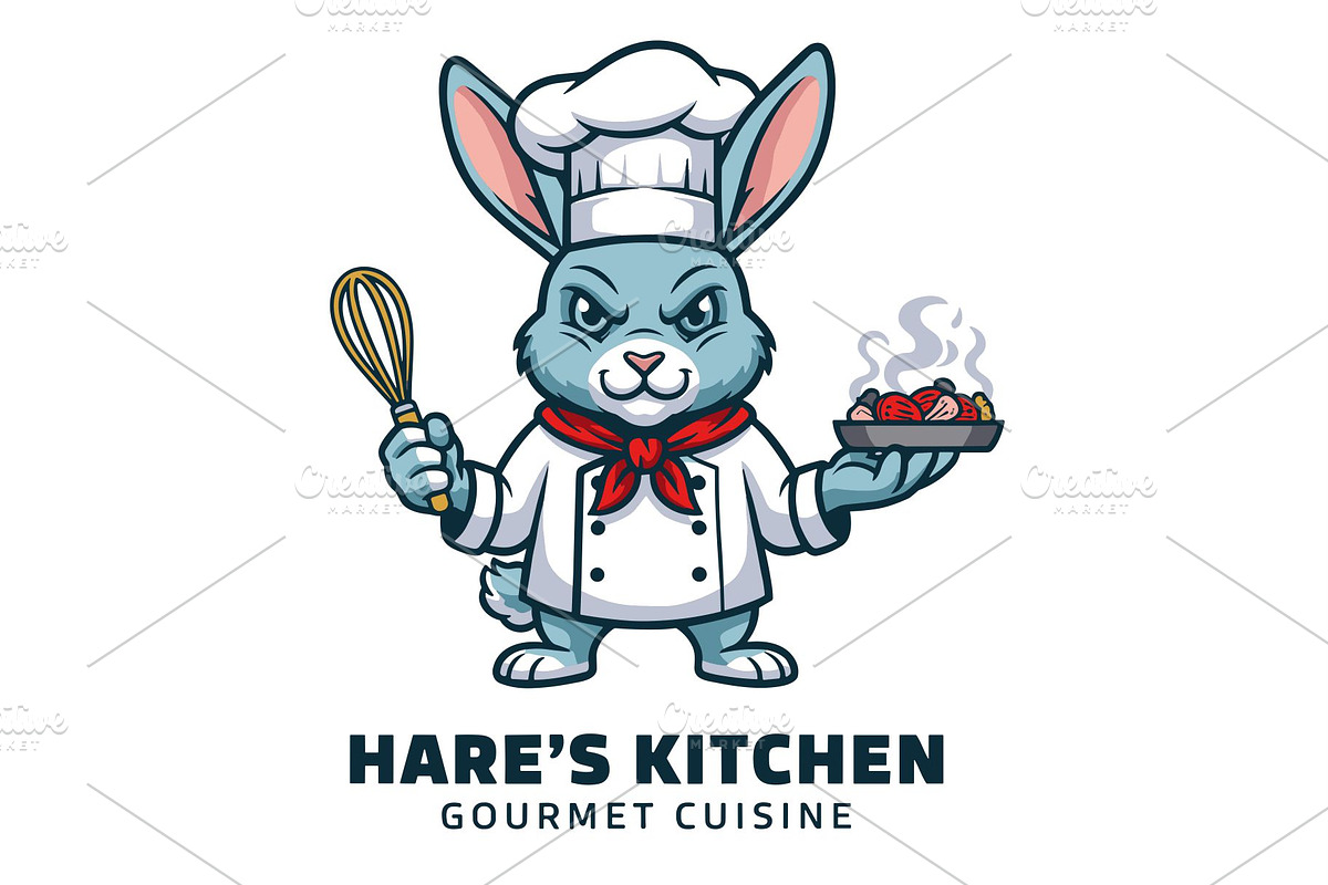 Hare’s Kitchen Gourmet Chef Logo, an Animal Illustration by Izdihaar_Studio (Photo 1 of 3)
