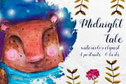 Midnight tale watercolor set, an Illustration by Kotozoid (Thumbnail 1 of 6)