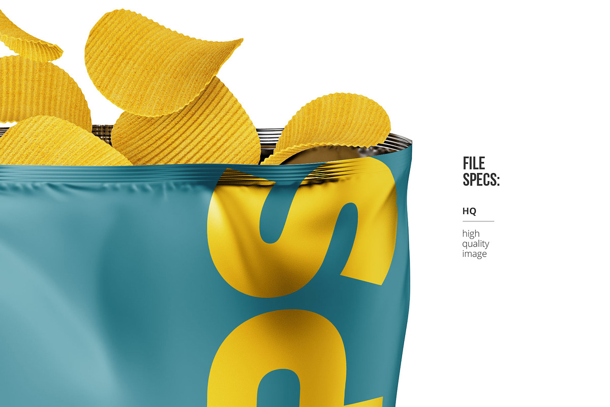 Snack Package Mockup with chips, a Packaging Mockup by easymock (Photo 2 of 7)