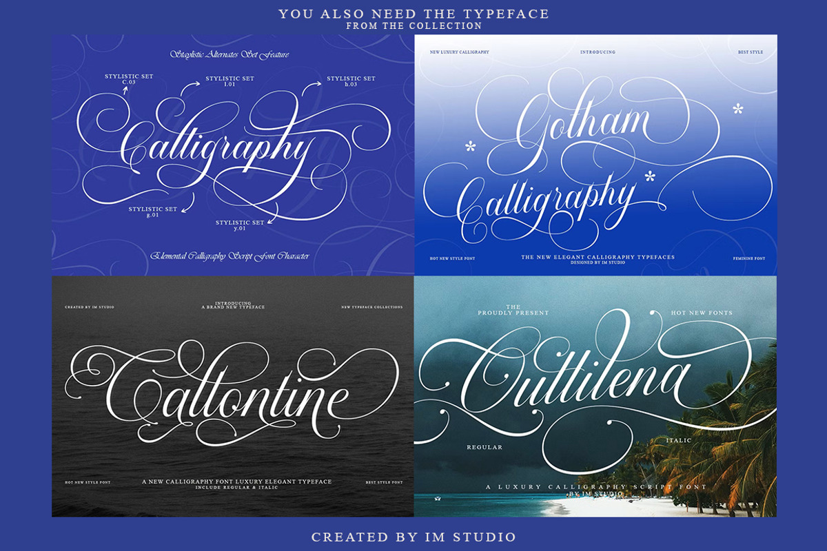 Bailentia Calligraphy, a Script Font by IM Studio (Photo 9 of 10)