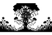 Tree House Silhouette SVG Bundle, an Illustration by jahid234 (Thumbnail 15 of 31)