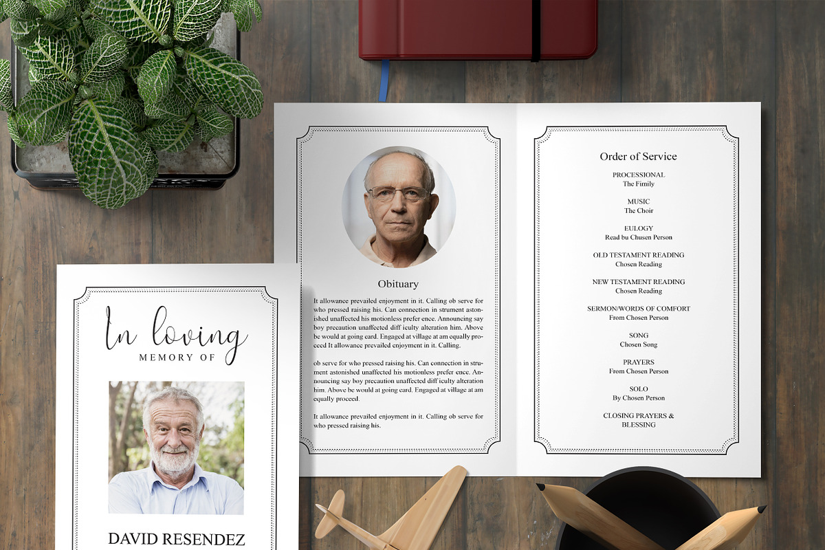 Memorial Program Template, an Invitation Template by TemplatesForest (Photo 2 of 3)