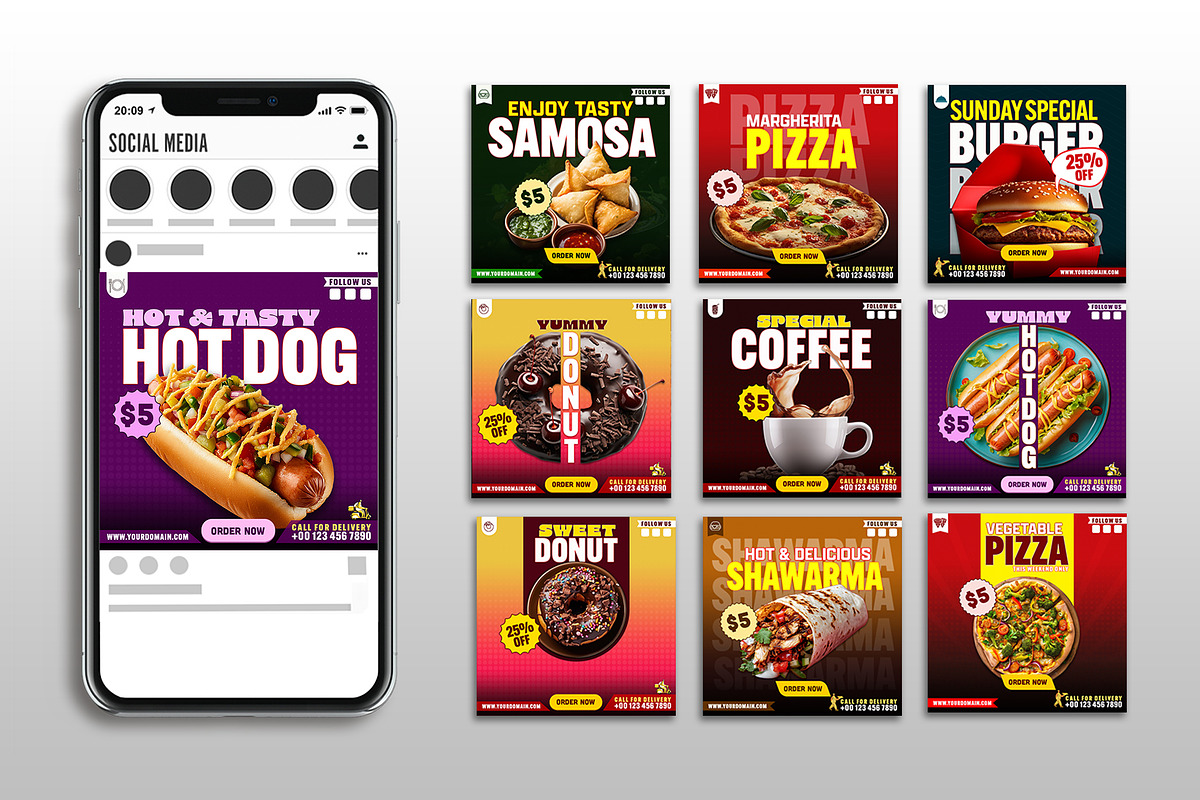 48 Food Social Media Templates – PSD, a Social Media Template by Allies Interactive (Photo 3 of 4)