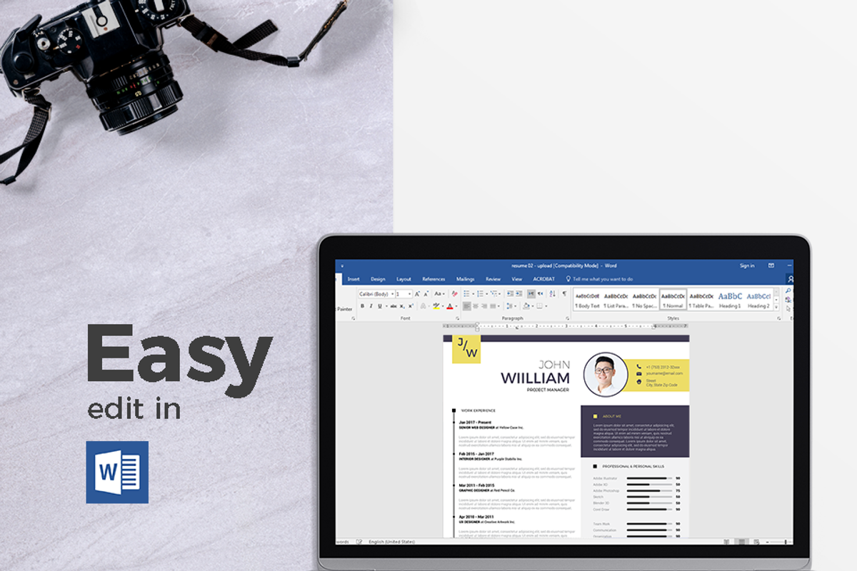 Creative Resume & CV Template, a Resume Template by Hito Graphic (Photo 5 of 8)