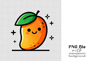 Cute cartoon mango character, an Object Illustration by Elen_Art (Thumbnail 2 of 3)