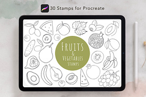 Fruit & Vegetable Procreate Stamps