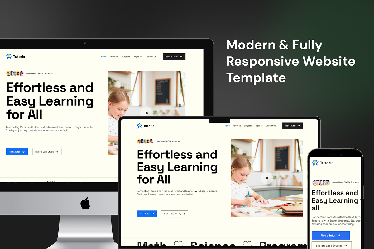 Tutoria - Education Website Template, a HTML Template by TNCFlow (Photo 3 of 5)