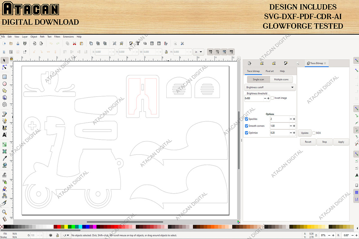 Lasercut Objects Scooter House Decor, a Design Template by AtacanDigital (Photo 8 of 10)