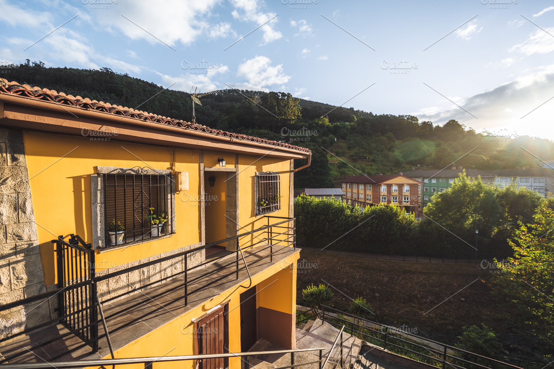 Colorful house in Asturias village, an Architecture Photo by SkyNext
