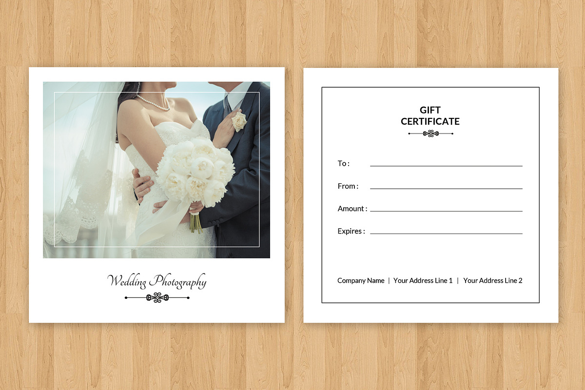 Photographer Gift Certificate-V04, a Card Template by Template Shop (Photo 1 of 3)