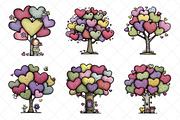 Whimsical Valentines Day Heart Tree, an Illustration by SinaCreation (Thumbnail 3 of 7)