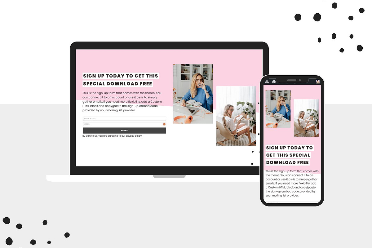 Pink Sales Funnel Templates Set, a WordPress Template by ltsdesigns (Photo 3 of 7)