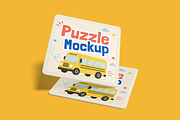Square Puzzle Mockup Set, a Merchandise Mockup by DSNA Mockup (Thumbnail 4 of 5)