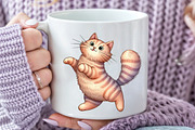 Watercolor Cute Doodle Cat Clipart, an Animal Illustration by Rose Art (Thumbnail 6 of 7)