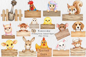 Peeking Farm Animal PNG Clipart, an Illustration by Creative Art