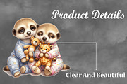 Cute Baby Meerkat Watercolor Clipart, a Seasonal Illustration by Craft Nest (Thumbnail 5 of 6)