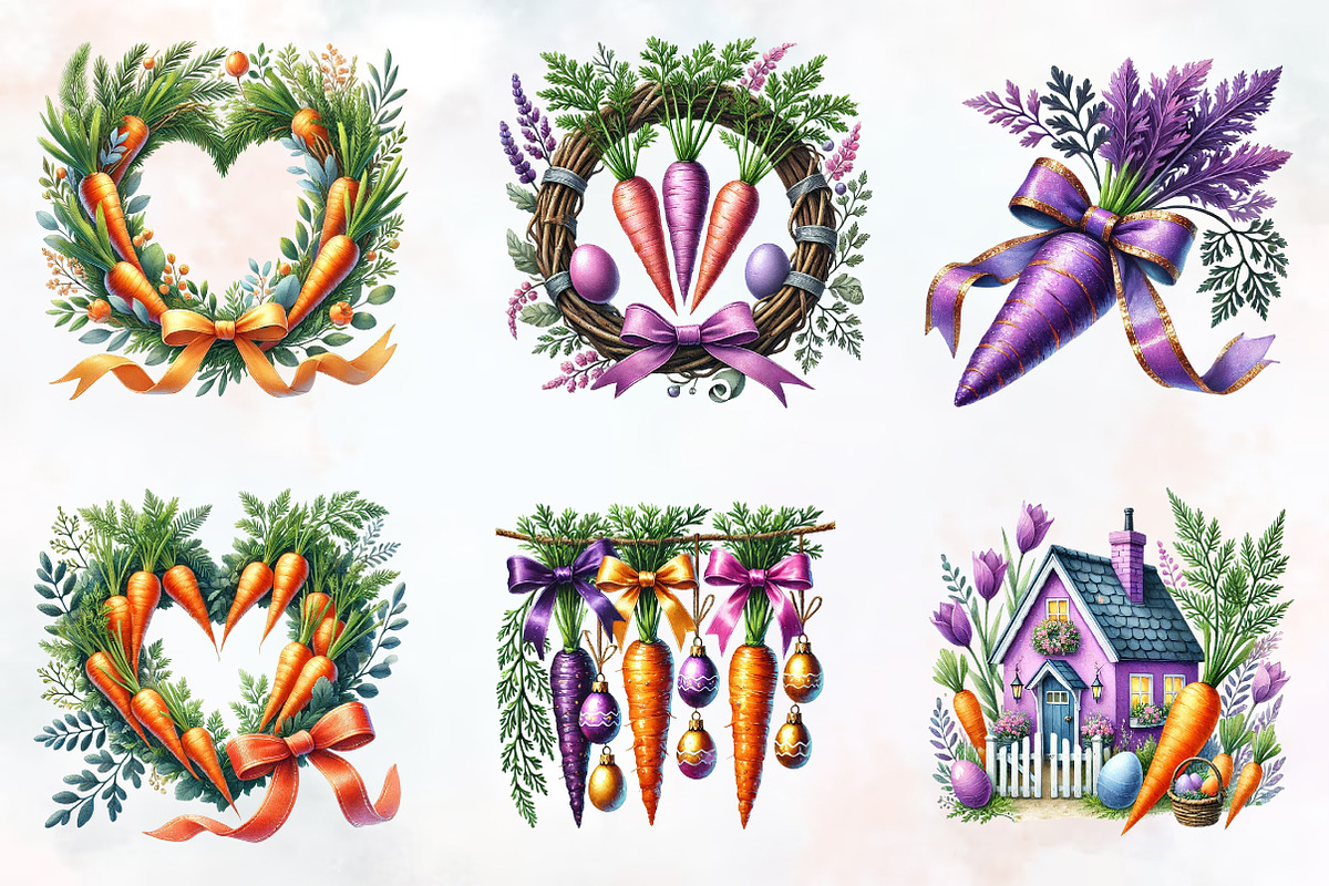 Easter carrot clipart, an Illustration by RobertsArt (Photo 6 of 7)