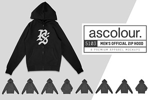 AS Colour 5103 Official Zip Hood, a Hoody Mockup by Pixel Sauce™