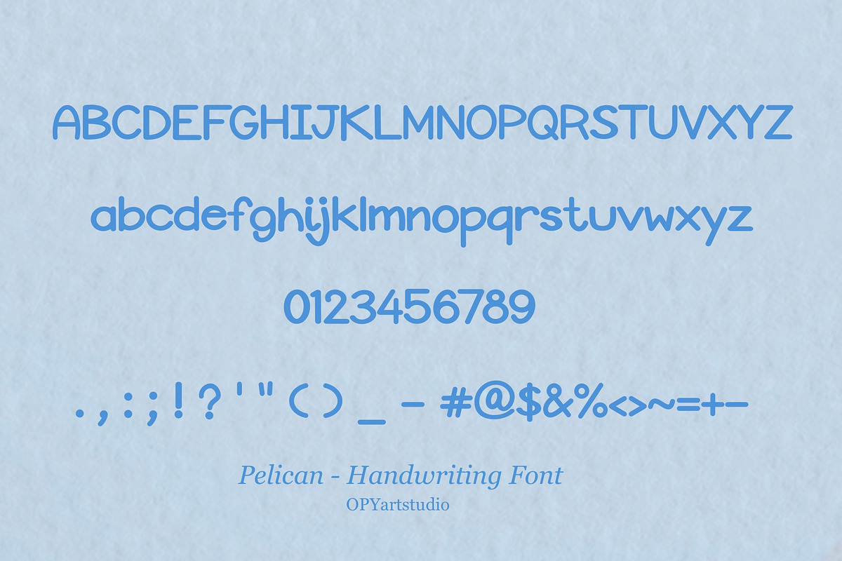 Pelican - Handwriting Rounded Font, a Font by OPY ArtStudio (Photo 5 of 5)