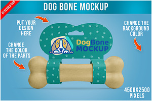 Pet Bark Bone Mockup PSD