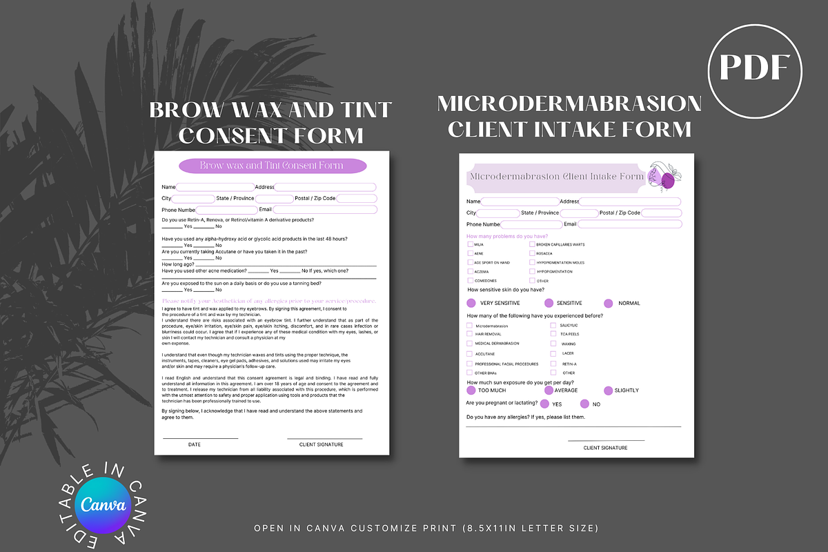 Aesthetician Business Forms Bundle, a Stationery Template by Prodesign (Photo 9 of 15)