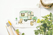 Vanlife. Watercolor illustrations., a Transportation Illustration by iri-illustration (Thumbnail 9 of 9)