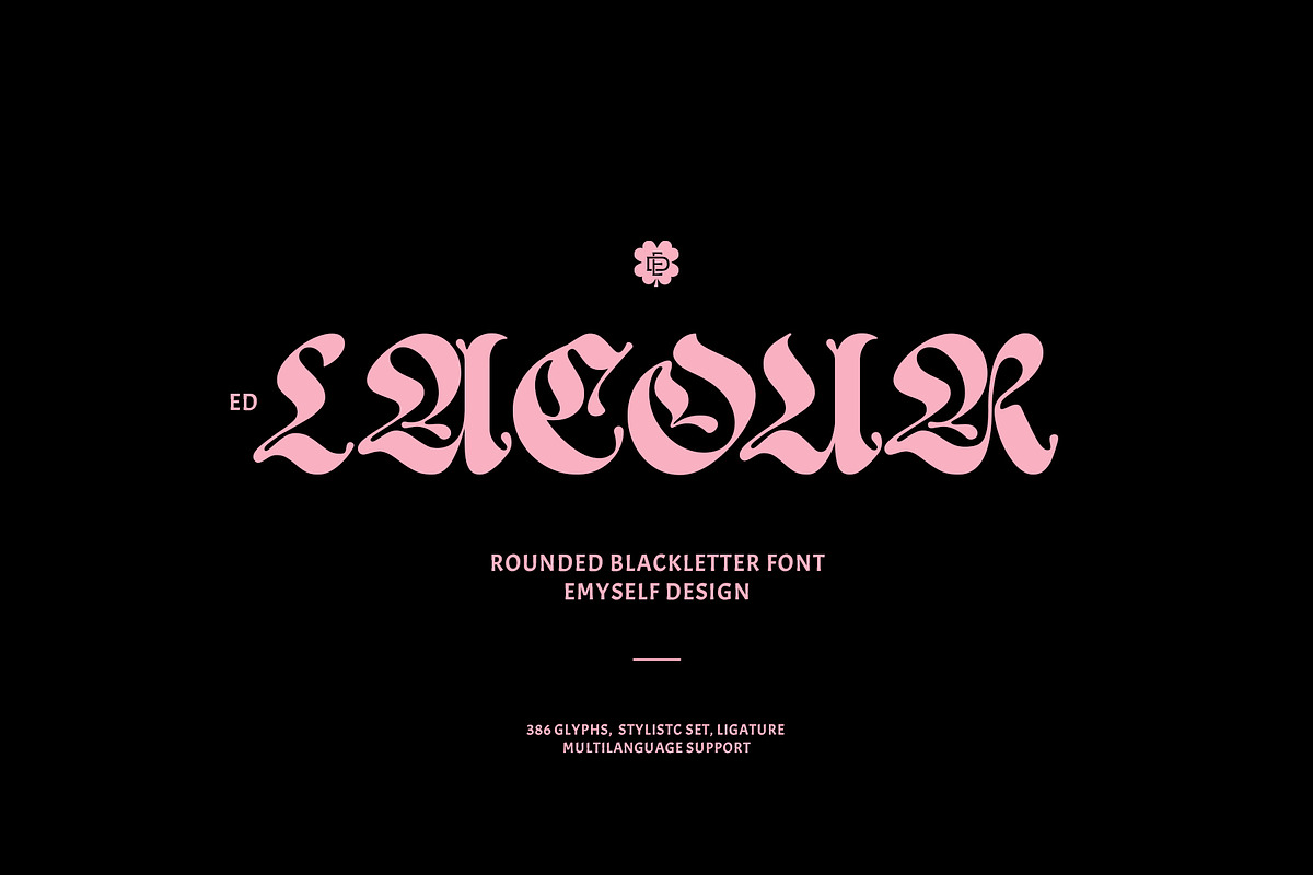 ED Lacour - Blackletter Typeface, a Blackletter Font by Emyself Design (Photo 1 of 12)