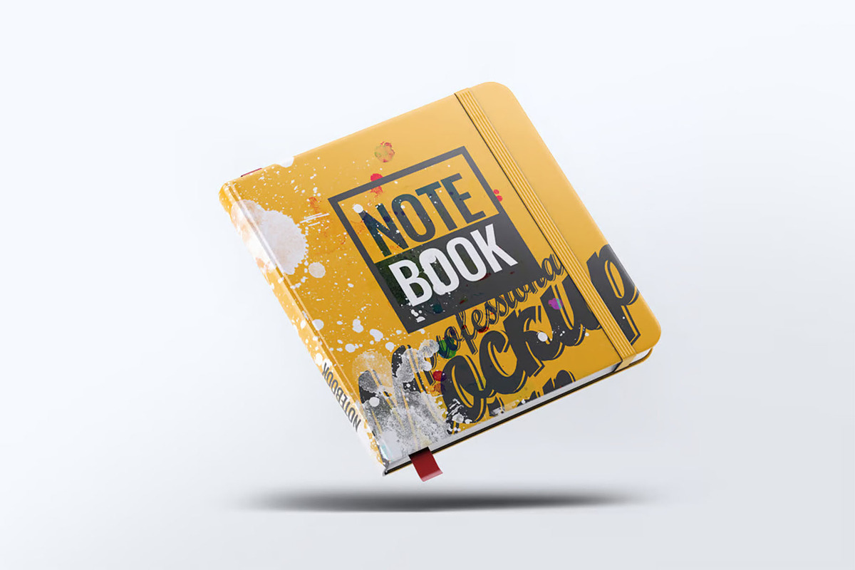 Square Notebook Mock-Up, an Advertising Mockup by DesignRushMarket (Photo 6 of 7)