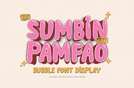 Sumbin Pamfao | Bubble Font Display, a Handwritten Font by Denustudios