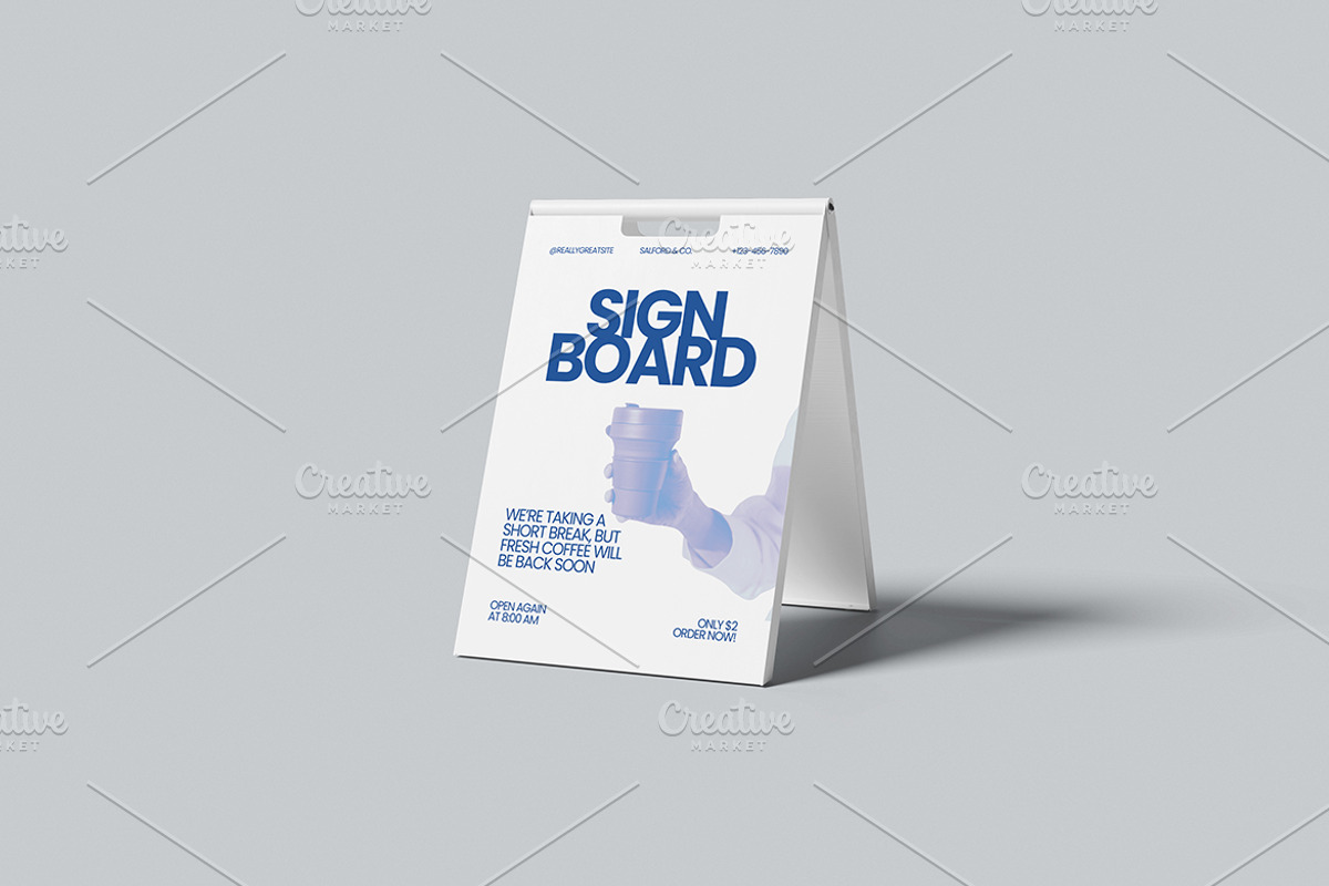 A-Frame Sign Board Mockup Set, an Advertising Mockup by Gatamotion (Photo 5 of 5)
