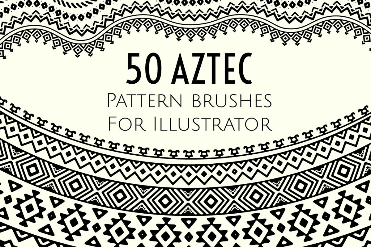 50 Aztec pattern brushes, a Brush Add-On by SHMEL_Studio (Photo 1 of 4)