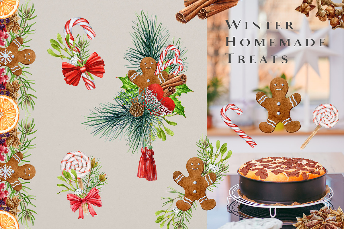 Winter Spices Watercolor Clipart, a Seasonal Illustration by AnitaPol (Photo 5 of 13)