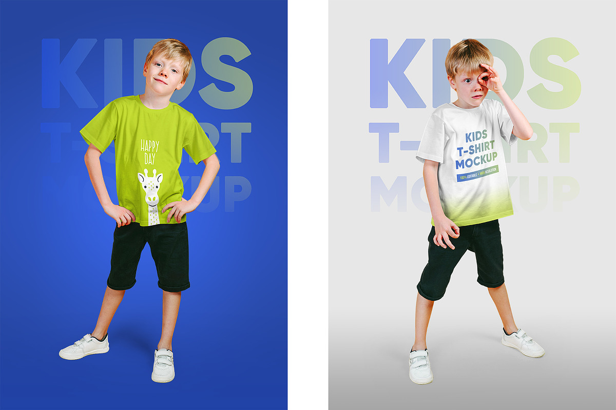 Mixed Kids T-Shirt PSD Mockups Vol5, a Shirt Mockup by Hi, Mock-Up! (Photo 9 of 15)