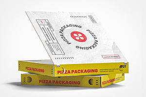 Pizza Box Set Mockup