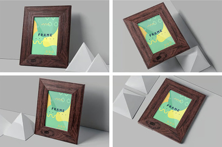 Small Wooden Picture Frame Mockup