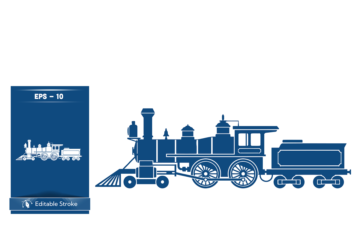 Vintage Train Vector Graphic, a Transportation Illustration by CarWrap design (Photo 3 of 4)