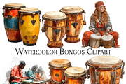 Watercolor Bongos Clipart, an Object Graphic by ArtisticTimberStudio (Thumbnail 2 of 2)