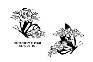 Butterfly Floral Silhouette