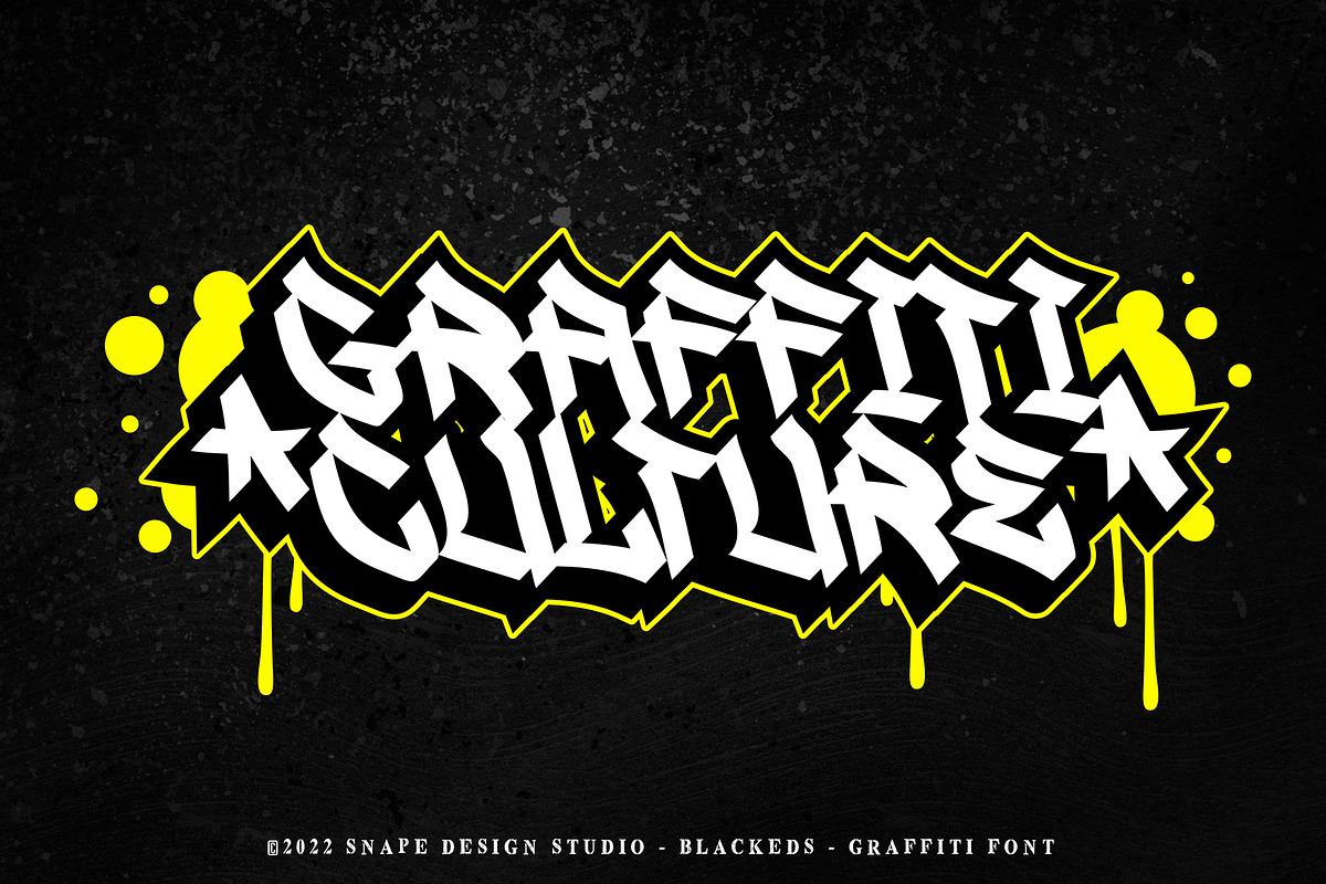 Blackeds - Graffiti Font, a Font by Snape Design Studio (Photo 3 of 5)