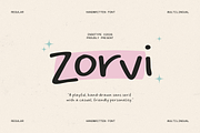 Zorvi - Playful Hand-drawn Font, a Handwritten Font by Indotype Foundry (Thumbnail 1 of 10)