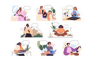 Thoughtful people think, dream set, a Person Illustration by PaperTrident
